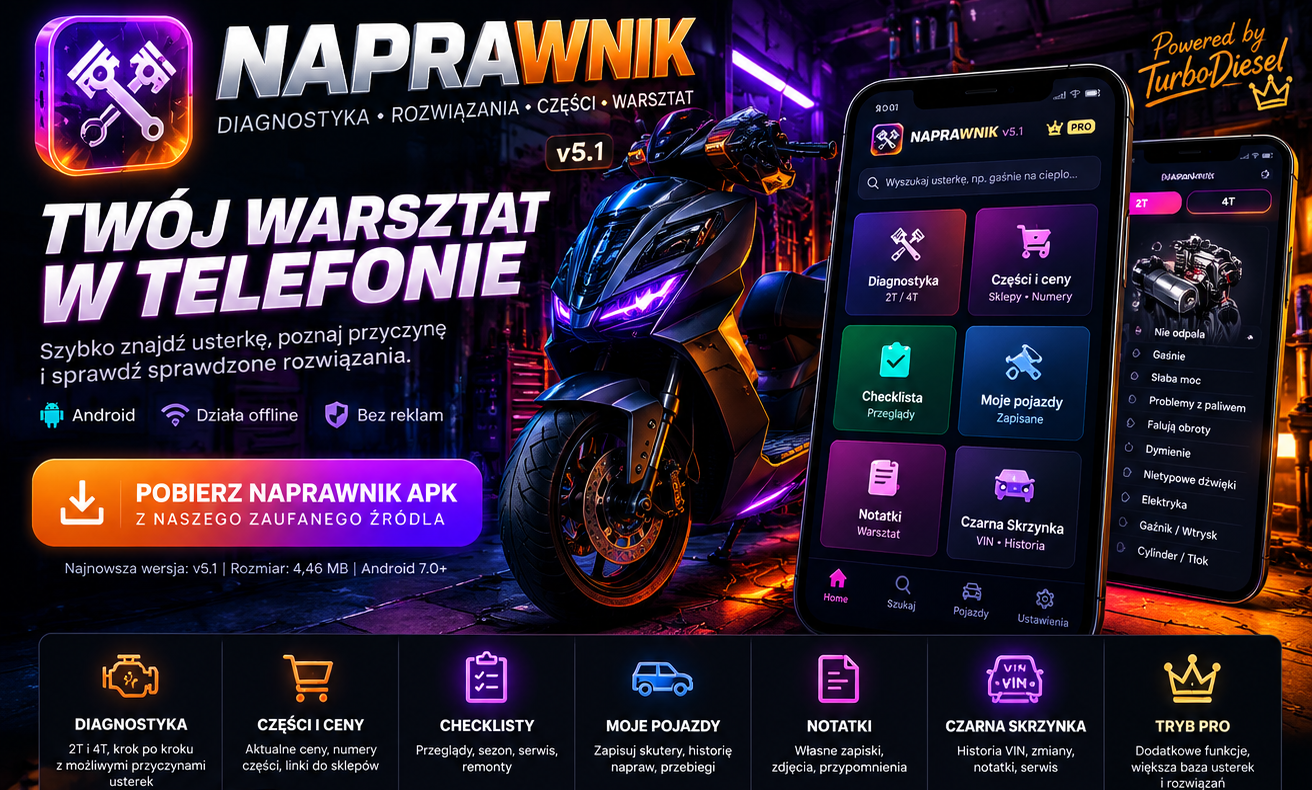 Promocyjna grafika 3D aplikacji NAPRAWNIK, interfejs diagnostyki i warsztatu